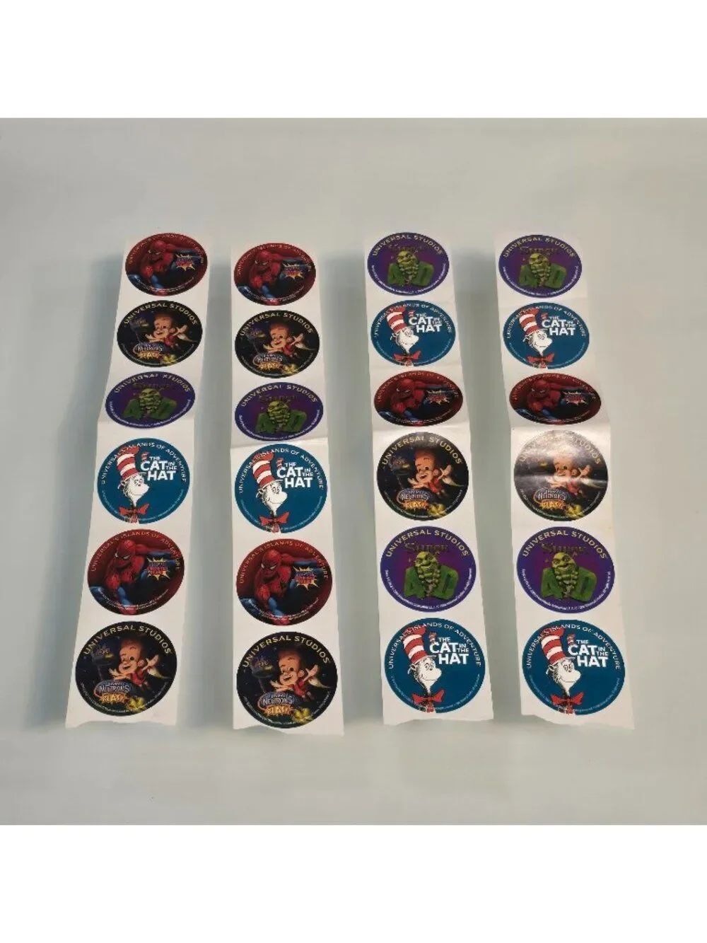 2006 Universal Studios Stickers Shrek Dr Seuss Super Hero Jimmy Neutrons